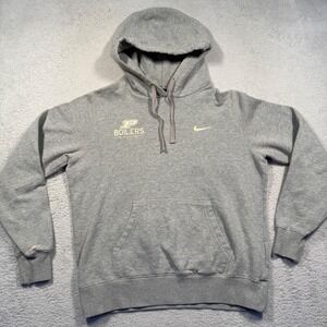 Nike Purdue Boilermakers Gray‎ Pullover Hoodie Sweatshirt Womens L Distressed